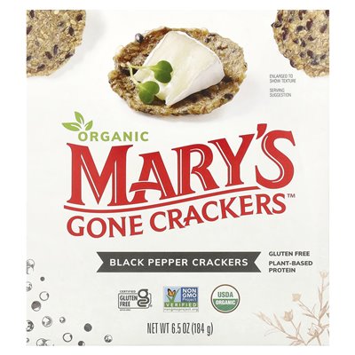 Mary's Gone Crackers, Organic Black Pepper Crackers, 6,5 uncji (184 g) Mary's Gone Crackers, Organic Black Pepper Crackers, 6,5 uncji (184 g)