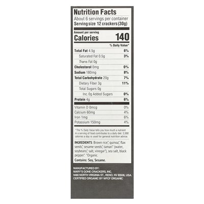 Mary's Gone Crackers, Organic Black Pepper Crackers, 6,5 uncji (184 g) Mary's Gone Crackers, Organic Black Pepper Crackers, 6,5 uncji (184 g)