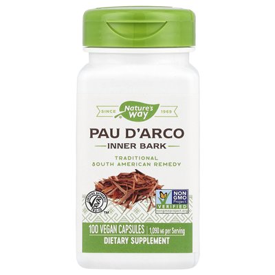 Nature's Way, Pau d'Arco Inner Bark, 1090 mg, 100 vegane Kapseln (545 mg pro Kapsel)