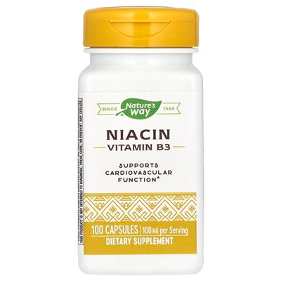 Nature's Way, Niacin, 100mg, 100 Capsules