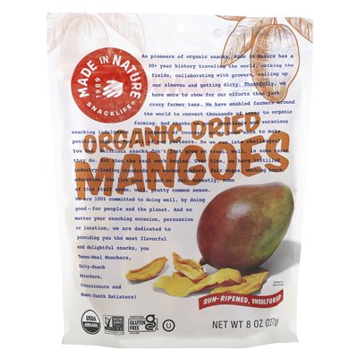 Made in Nature, Organic Sun-Dried Mango, Unripened, 8oz (227g)