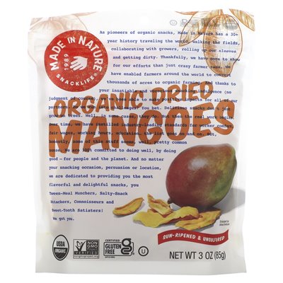 Made in Nature, Organic Dried Mango, Sour and Unsuccessful, 3 Ounces (85 G)