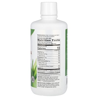 Nature's Way, Aloe Vera Sok z liściami, niezmożony, 33,8 fl oz (1 l)