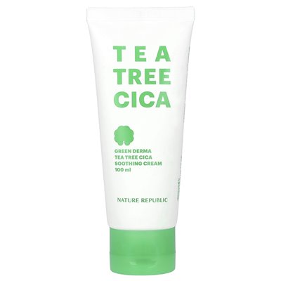 Nature Republic, Green Derma Tree Tree CICA, krem ​​kojący, 3,38 fl oz (100 ml)