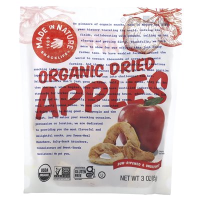Made in Nature, Organic Dried Apples, Sun-Dried and Unsuccessful, 3 oz (85 g)