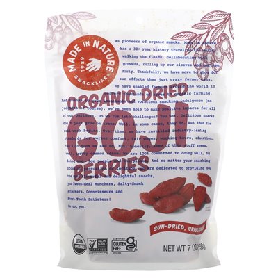 Made in Nature, Organic Dried Goji Berries, Dried, Unsuccessful, 7 oz (198 g)