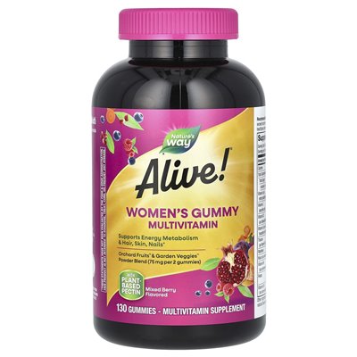 Nature, Alive! Gummies Multivitamin, Mixed Berry, 130 Gummies