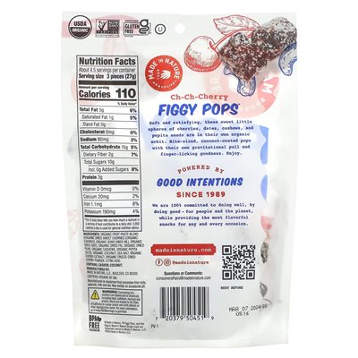 Made in Nature, Figgy Pops, CH-Cherry, 4,2 uncji (119 g)