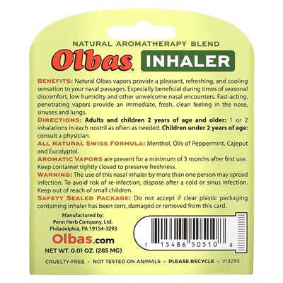 Olbas terapeutyczny, inhalator, 0,01 uncji (285 mg) Olbas terapeutyczny, inhalator, 0,01 uncji (285 mg)