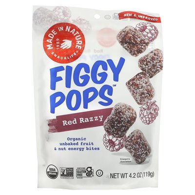 Made in Nature, Figgy Pops, Red Raspberry, 4,2 uncji (119 g)