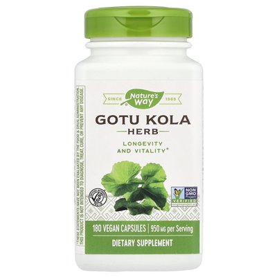 Nature's Way, Gotu Kola Herb, 950 mg, 180 vegane Kapseln (475 mg pro Kapsel)