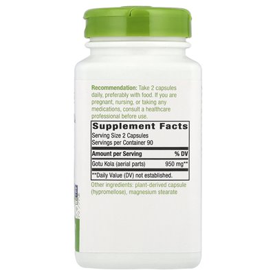Nature's Way, Gotu Kola Herb, 950 mg, 180 wegańskich kapsułek (475 mg na kapsułkę) Nature's Way, Gotu Kola Herb, 950 mg, 180 wegańskich kapsułek (475 mg na kapsułkę)