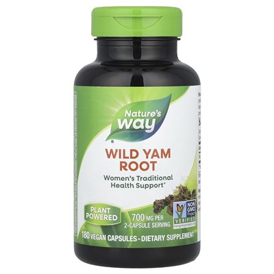 Nature's Way, Wild Yam Root, 700 mg, 180 wegańskich kapsułek (350 mg na kapsułkę)