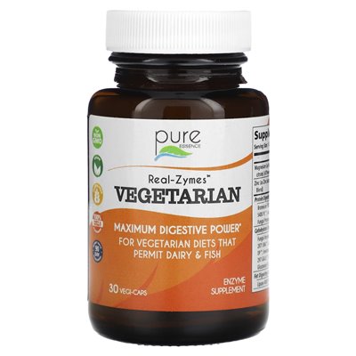 Pure essence, real-zymes, vegetarian, 30 Vegi-caps