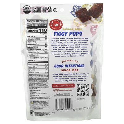 Made in Nature, Figgy Pops, Banana-Rama, 4,2 uncji (119 g)