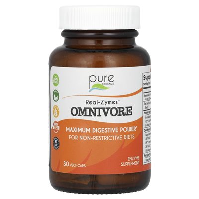 Pure Essence, Real-Zymes, Omnivore, 30 Vegi-caps