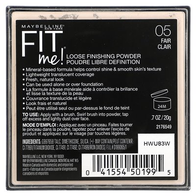 Maybelline, Match Me, Loose Finishing Powder, 05 Fair, 0.7 oz (20 g)