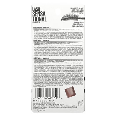 Maybelline, Sensational Eyelash Mascara, 253 Blackest Black, 0.32 Fl Oz (9.5 ml)