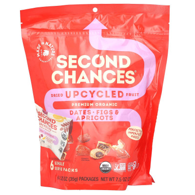 Made in Nature, Second Chance, Organic Dried Fruit, Dates, Figs & Apricots, 6 Individual Packs, 1.25 oz (35 g) each