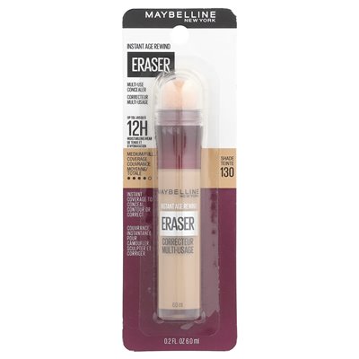Maybelline, instant Age Rewind, gumka, korektor wieloosobowy, 130 medium, 0,2 fl oz (6 ml)