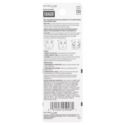 Maybelline, instant Age Rewind, gumka, korektor wieloosobowy, 130 medium, 0,2 fl oz (6 ml)