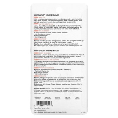 Doctors Formula, Mineral Wear, Diamond Mascara, 5-in-1-Mascara in Klarform, 1711954 Clear Diamond, 9,5 ml (0,32 fl. oz.)