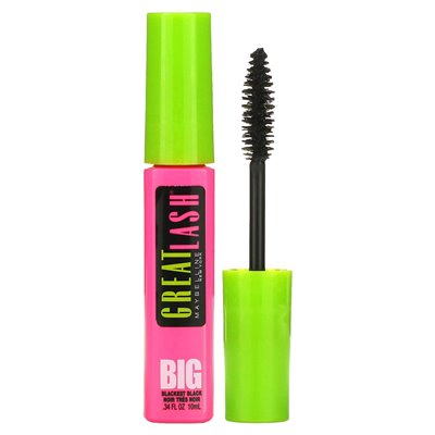 Maybelline, Great Lash, Big Mascara, 130 Blackst Black, 0,34 Fl Oz (10 ml) Maybelline, Great Lash, Big Mascara, 130 Blackst Black, 0,34 Fl Oz (10 ml)