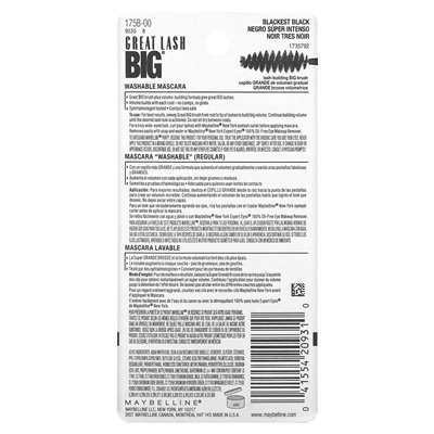 Maybelline, Great Lash, Big Mascara, 130 Blackst Black, 0,34 Fl Oz (10 ml) Maybelline, Great Lash, Big Mascara, 130 Blackst Black, 0,34 Fl Oz (10 ml)