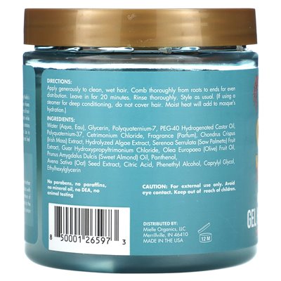 Mielle, Maska do włosów z żelem przeciwdziałającym, mieszanka mchu morskiego, 8 uncji (235 ml) Mielle, Maska do włosów z żelem przeciwdziałającym, mieszanka mchu morskiego, 8 uncji (235 ml)