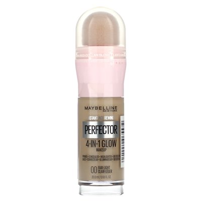 Maybelline, Instant Age Rewind, Perfector 4-w-1 Glow Makeup, 00 Fair-Light, 0,68 fl oz (20 ml) Maybelline, Instant Age Rewind, Perfector 4-w-1 Glow Makeup, 00 Fair-Light, 0,68 fl oz (20 ml)