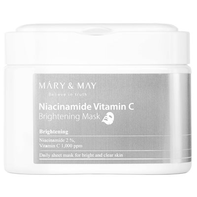 Mary &amp May, niacynamidowa witamina C, Brightening Beauty Mask, 30 Arkusze, 14,1 uncji (400 g)