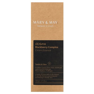 Mary & May, wegańska Blackberry Complex Cream Essence, 4,73 Fl Oz (140 ml) Mary & May, wegańska Blackberry Complex Cream Essence, 4,73 Fl Oz (140 ml)