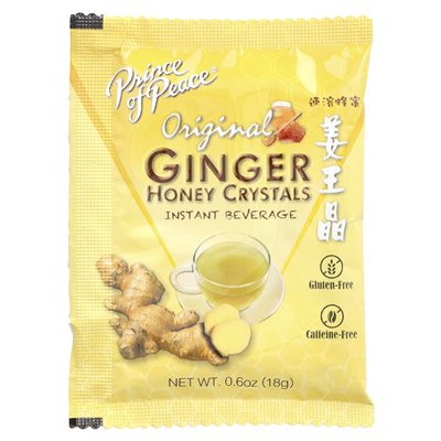 Prince of Peace, Ginger Honey Crystals, Original, Cofeine Free, 10 saszetek, 18 g