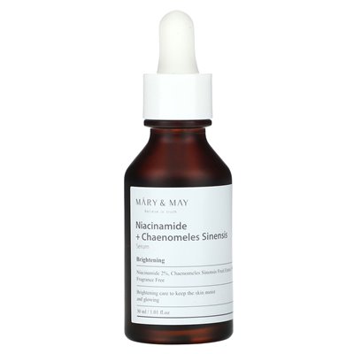 Mary &amp May, niacynamid + chaenomeles sinensis, surowica, 1,01 fl oz (30 ml)