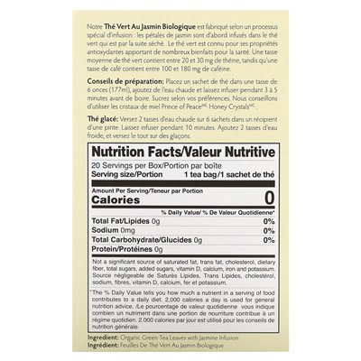 Prince of Peace, Bio-Jasmin-Grüntee, 20 Teebeutel, 1,27 oz (36 g)