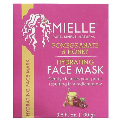 Mielle, Hydrating Face Beauty Mask, Granat &amp Honey, 3,5 Fl Oz (100 g)