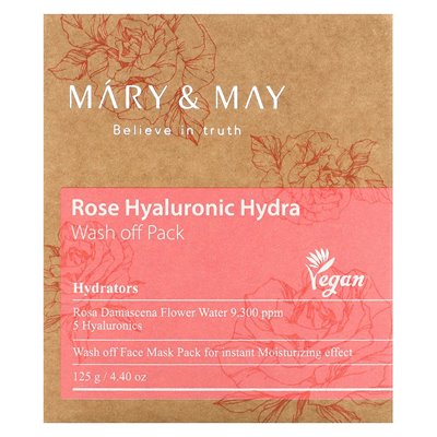 Mary & May, Rose Hyaluronic Hydra, Wash-Off Pack, 4.4 oz (125 g)