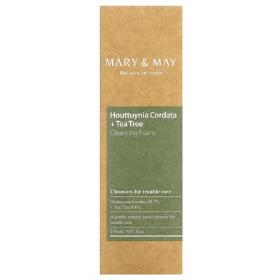 Mary & May, Houttuynia Cordata + Tree Tree, Reinigungsschaum, 5,07 fl oz (150 ml)