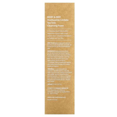 Mary & May, Houttuynia Cordata + Tree Tree, Reinigungsschaum, 5,07 fl oz (150 ml)