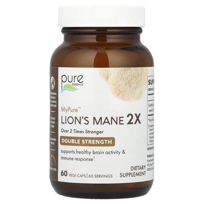 Pure Essence, MyPure ™, Lion's Mane 2x, podwójna siła, 60 vegi-caps Pure Essence, MyPure ™, Lion's Mane 2x, podwójna siła, 60 vegi-caps