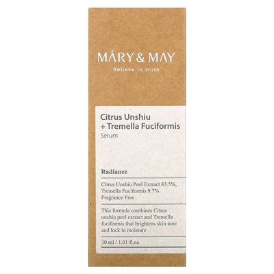 Mary &amp May, Citrus unShiu + Tremella fuciformis Serum, 1,01 fl oz (30 ml)