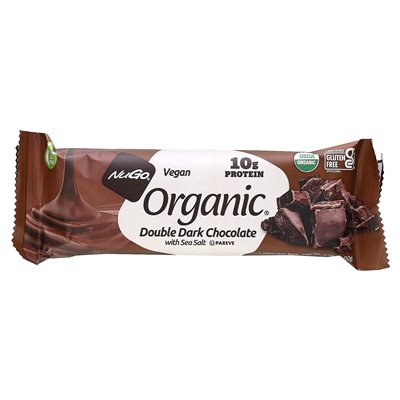 NUTERINGI NUGO, organic protein, double dark chocolate with sea salt, 12 bars, 1.76 oz (50 g) each
