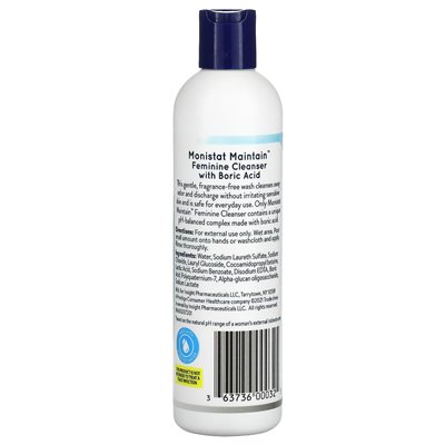 Monistat, żeński środek czyszczący z kwasem borowym, bez zapachu, 10 fl oz (296 ml) Monistat, żeński środek czyszczący z kwasem borowym, bez zapachu, 10 fl oz (296 ml)