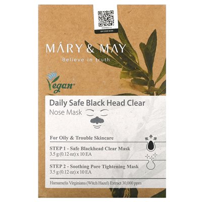 Mary & May, Everyday Safe Black Head Clear, kosmetische Maske, 40-teiliges Set Mary & May, Everyday Safe Black Head Clear, kosmetische Maske, 40-teiliges Set