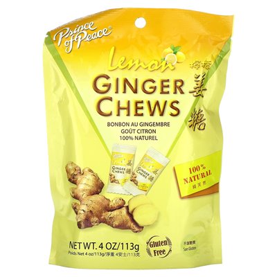 Prince of Peace, Ginger Chews, Lemon, 4 uncje (113 g)