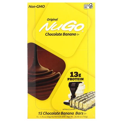 NUGO Nutrition, Schoko-Bananen-Riegel, 15 Riegel, je 1,76 oz (50 g)