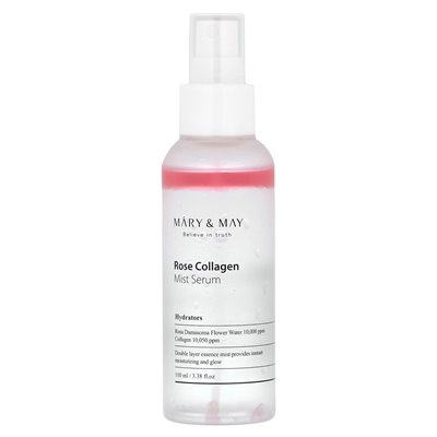 Mary &amp May, Rose Collagen Mist Serum, 3,38 Fl Oz (100 ml)