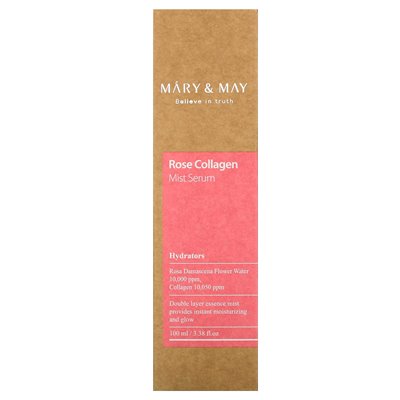 Mary &amp May, Rose Collagen Mist Serum, 3,38 Fl Oz (100 ml)
