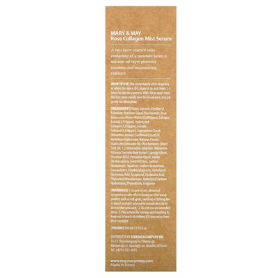 Mary &amp May, Rose Collagen Mist Serum, 3,38 Fl Oz (100 ml)