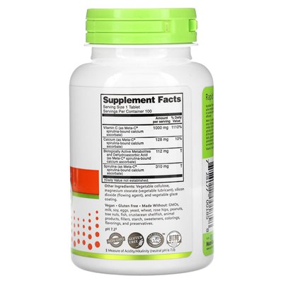 Nutribiotic, odporność, meta-C, 1000 mg, 100 wegańskich tabletek